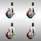Service Caster 4 Inch 316SS Maroon Poly Swivel 1-3/8 Inch Expanding Stem Caster Set Brake SCC SCC-SS316EX20S414-PPUB-MRN-TLB-138-4 - alternate 1